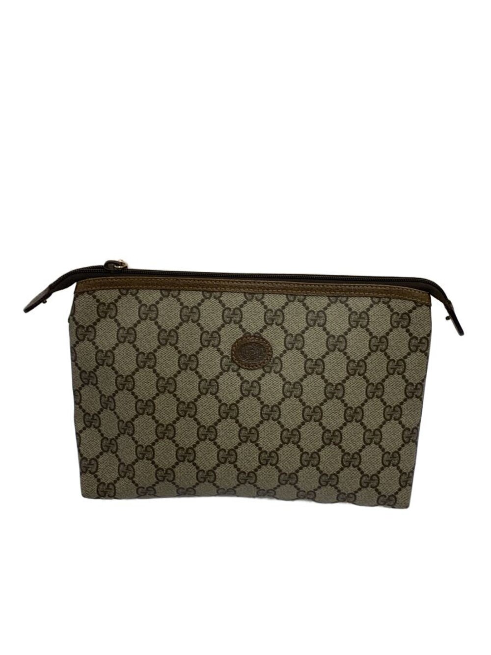 Gucci Clutch Bag Leather Beige Cream All over